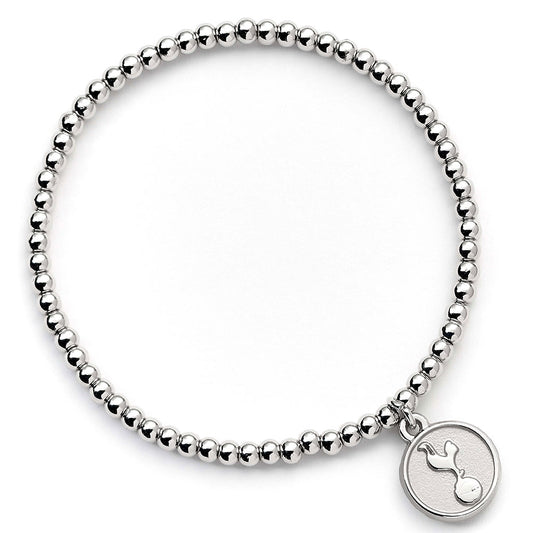 Hypo-allergenic elasticated silver finish ball bead bracelet