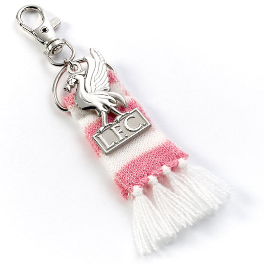 Pink and white bar scarf design bag charm