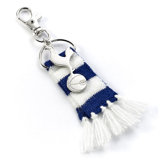 Blue and white bar scarf design bag charm