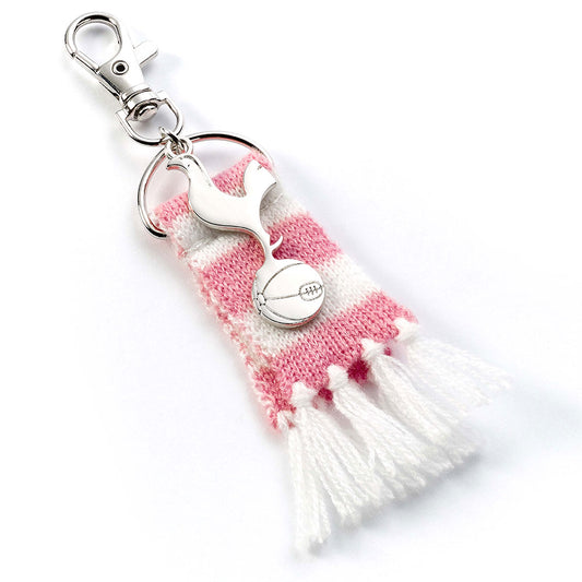 Pink and white bar scarf design bag charm