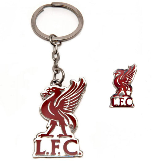 Metal crest shaped keyring with chain and split ring