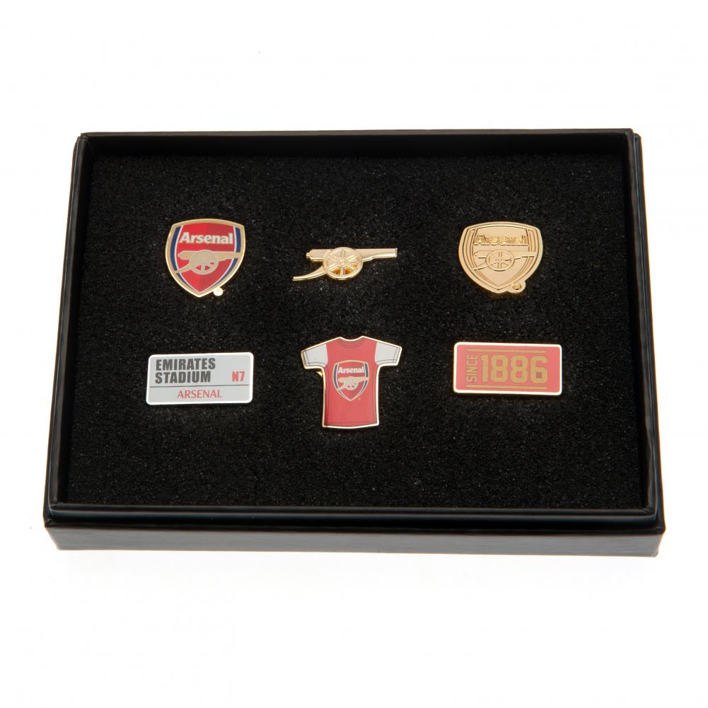 Metal pin badge set featuring 6 different designs