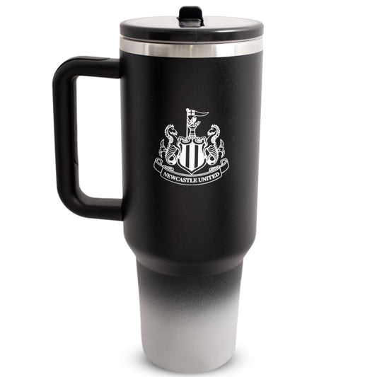 Black 40oz thermal tumbler, ideal for Newcastle fans of all ages