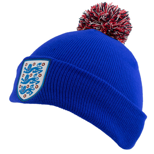 Royal blue cuff knit beanie bobble hat