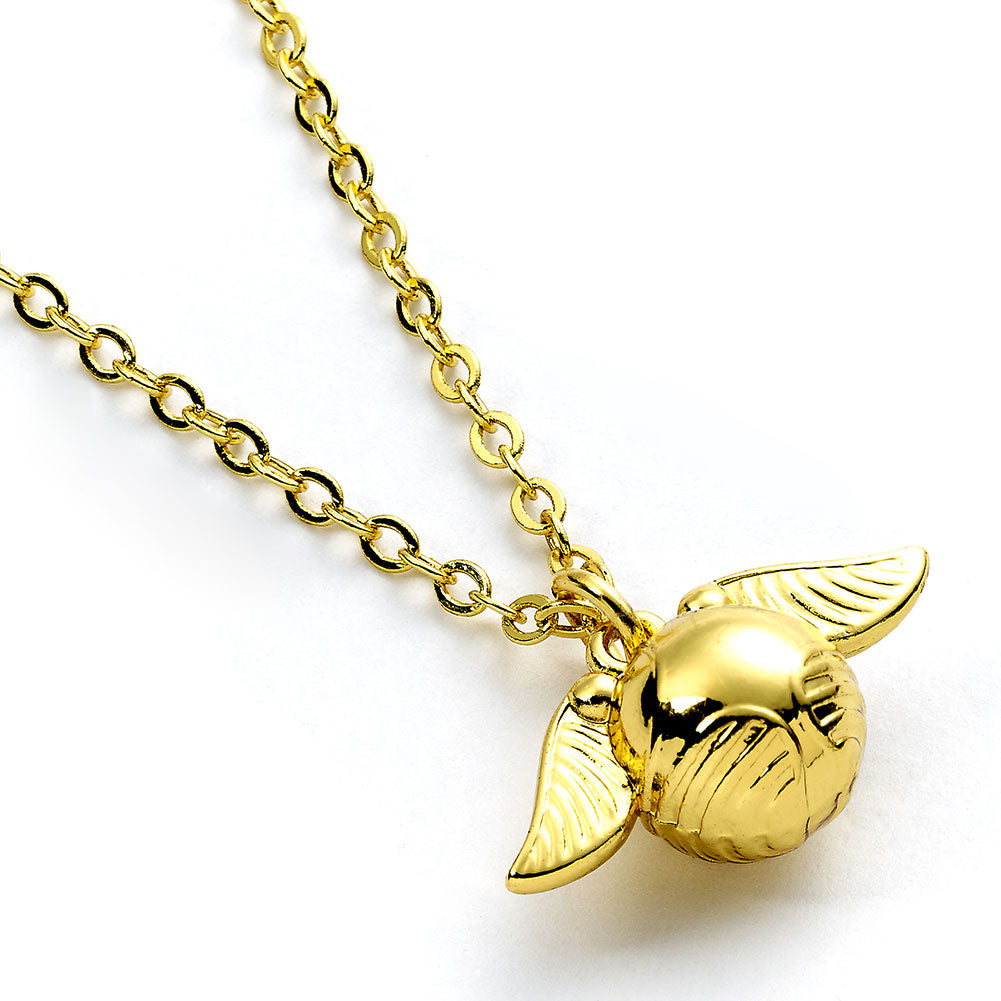Cute Golden Snitch charm on a gold plated necklace