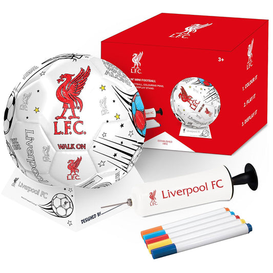 Colour your own mini football featuring the Liverpool crest and team mascot