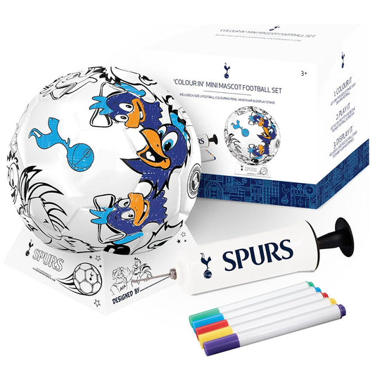 Colour your own mini football featuring the Tottenham crest and team mascot