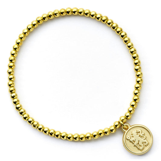 Hypo-allergenic elasticated gold finish ball bead bracelet