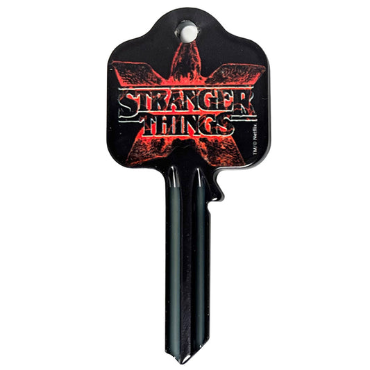 Ready to cut blank door key featuring the Stranger Things logo