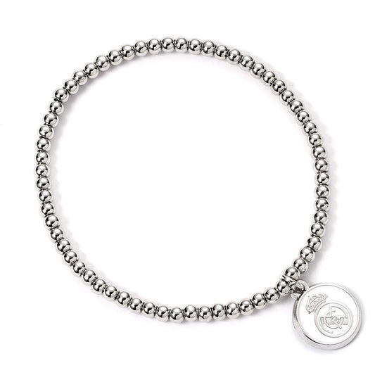Hypo-allergenic elasticated silver finish ball bead bracelet