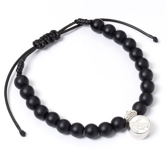 Matte black ball bead bracelet