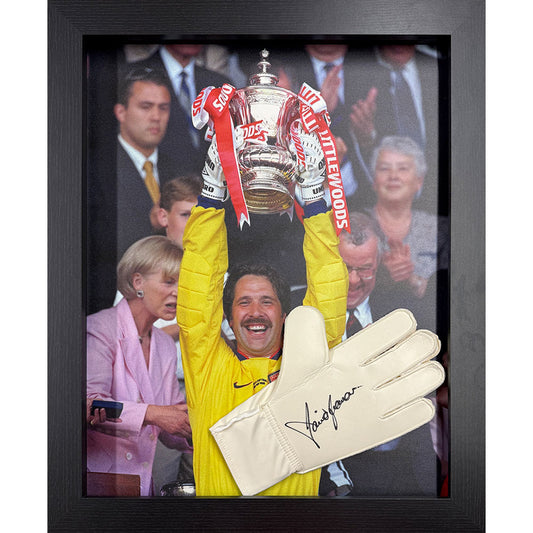 Adidas goalkeeper glove hand signed by David Seaman