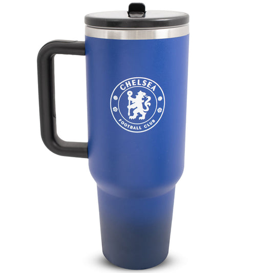 Blue 40oz thermal tumbler, ideal for Chelsea fans of all ages