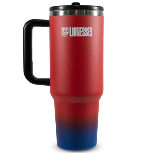 Red 40oz thermal tumbler, ideal for Lionesses fans of all ages