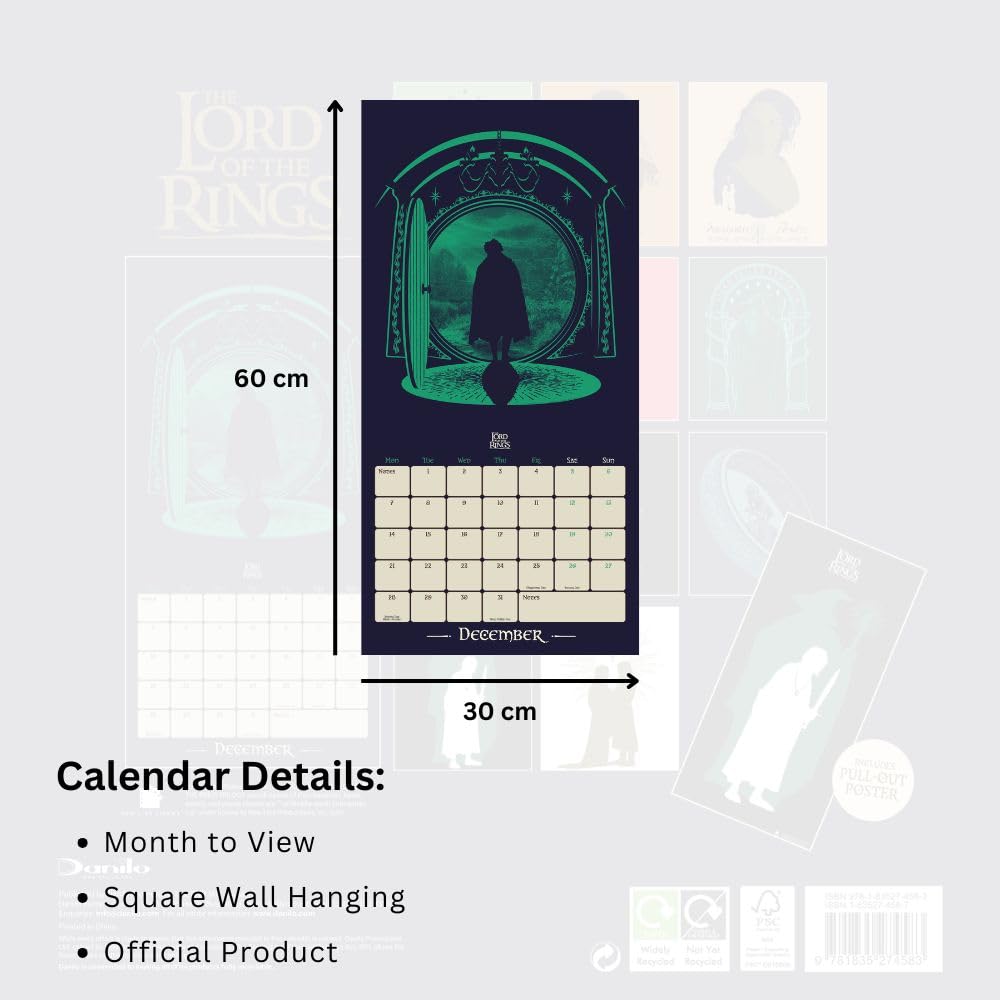 The Lord Of The Rings Square Calendar 2026