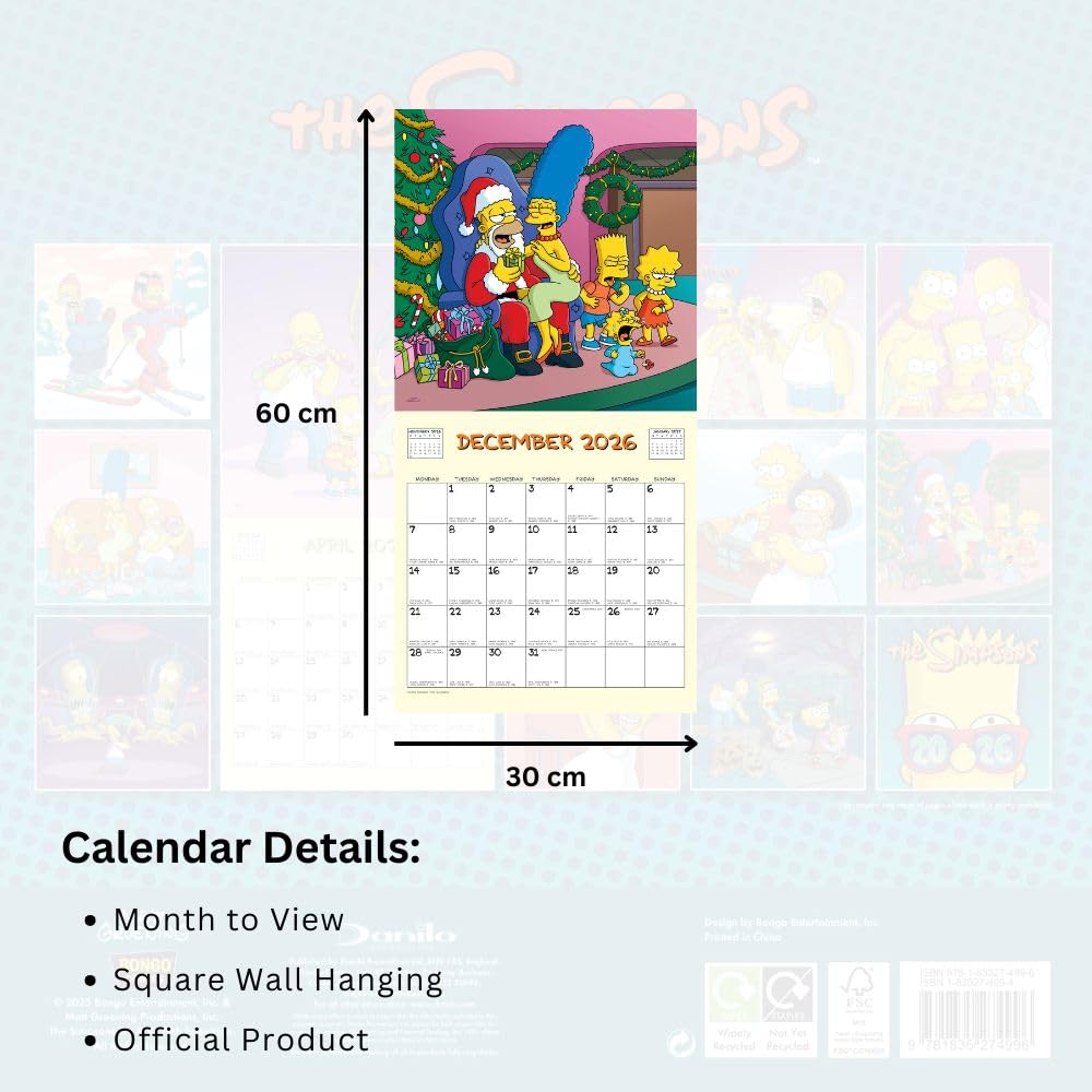 The Simpsons Square Calendar 2026