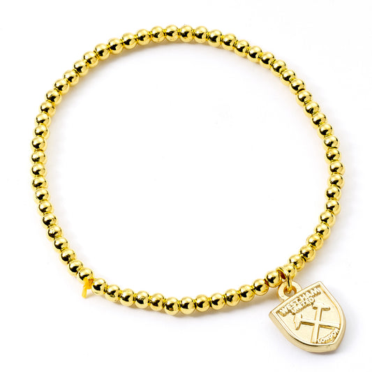 Hypo-allergenic elasticated gold finish ball bead bracelet