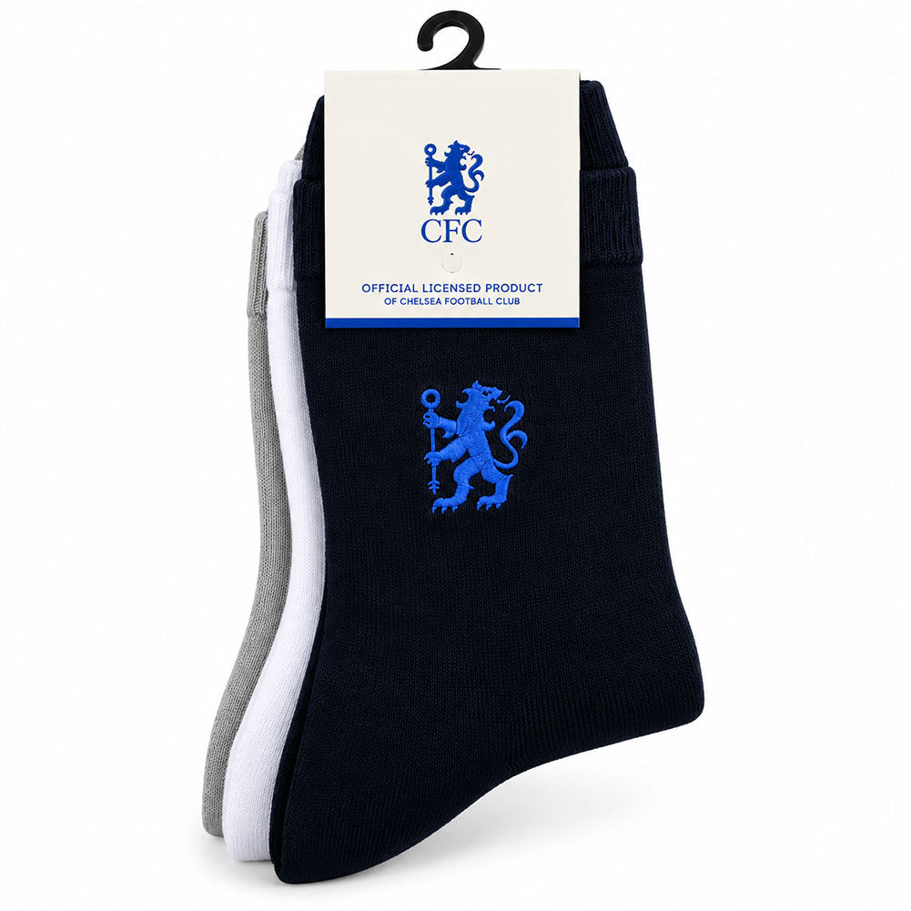 Chelsea FC 3pk Adults Ankle Socks 4-7