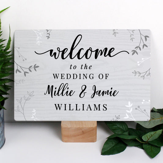 Personalised Welcome Metal Sign- wedding signage by sweetlea gifts