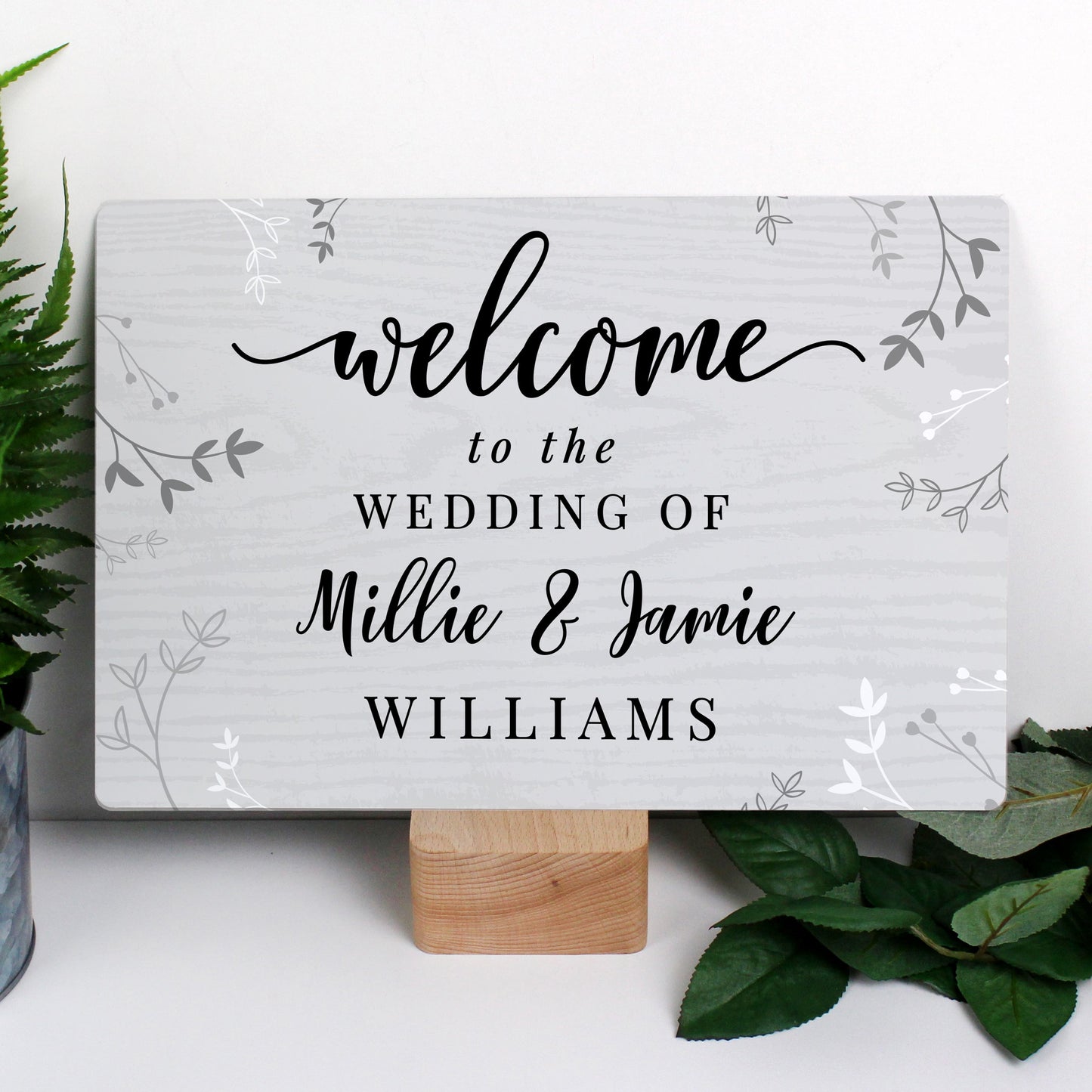 Personalised Welcome Metal Sign- wedding signage by sweetlea gifts
