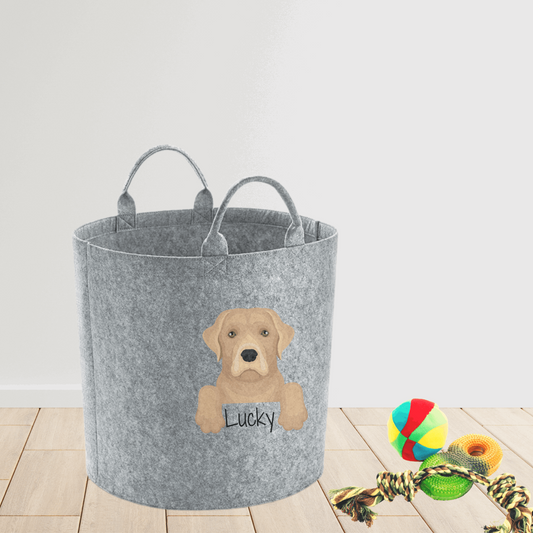 Labrador retriever dog toy storage bag personalised