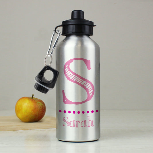 Pink Name Silver Drinks Bottle