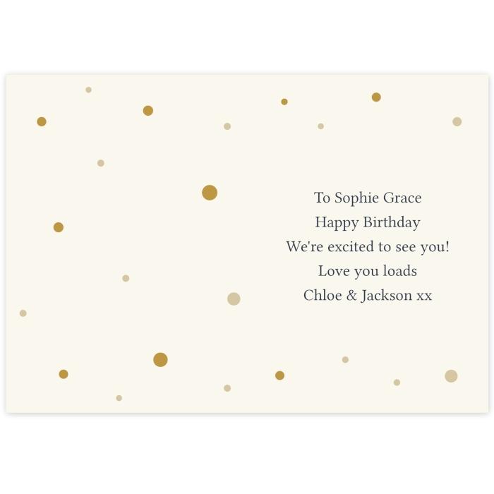 Inside of personalised Anniversary Card displaying message to recipients By Sweetlea Gifts