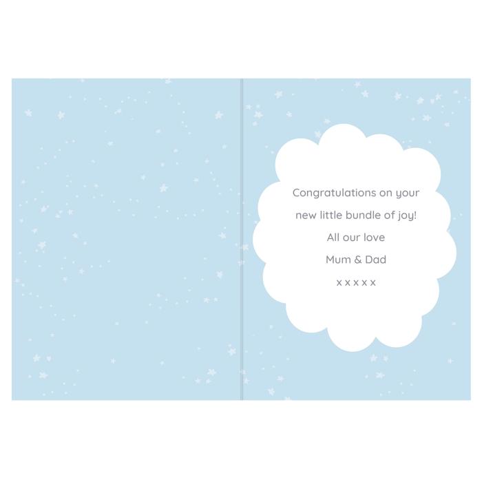 Blue New Baby Personalised Card-Personalised Gift By Sweetlea Gifts