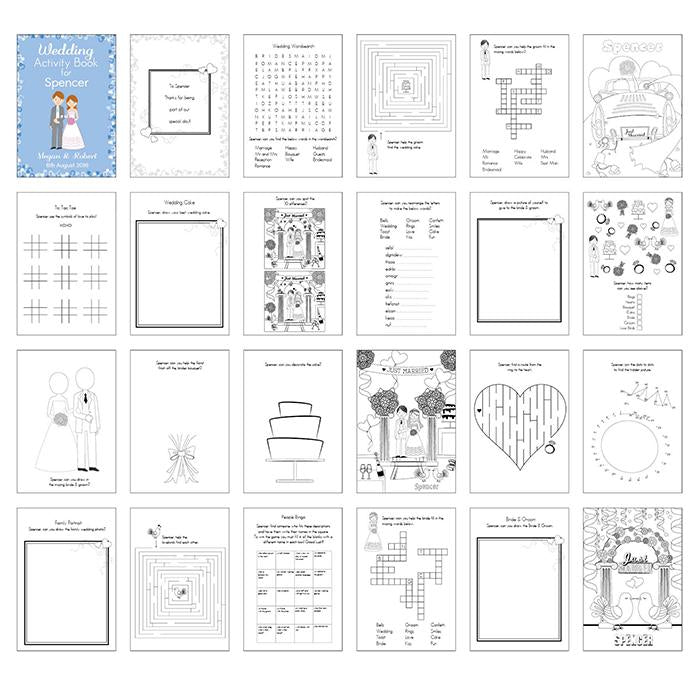 Boys Wedding Activity Book Personalised-Personalised Gift By Sweetlea Gifts