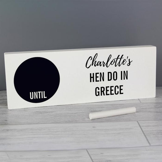 Chalk Countdown block Personalised with any Event-Personalised Gift By Sweetlea Gifts