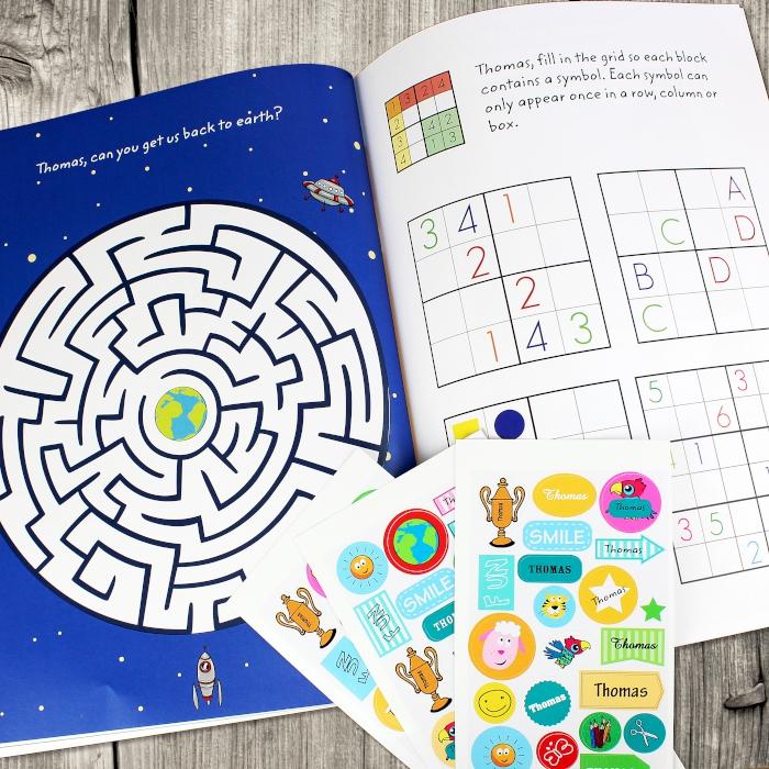 Children's Personalised Activity Book with Stickers-Personalised Gift By Sweetlea Gifts