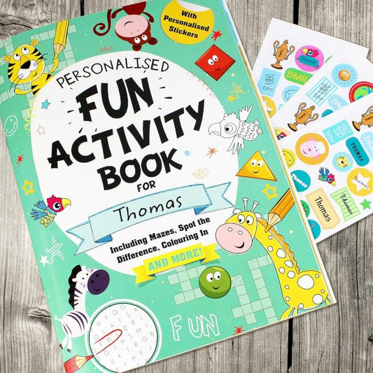 Children's Personalised Activity Book with Stickers-Personalised Gift By Sweetlea Gifts
