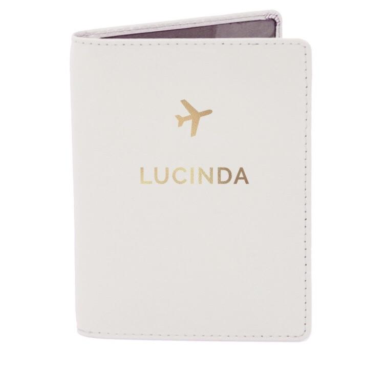 Cream Personalised Passport Holder-Personalised Gift By Sweetlea Gifts
