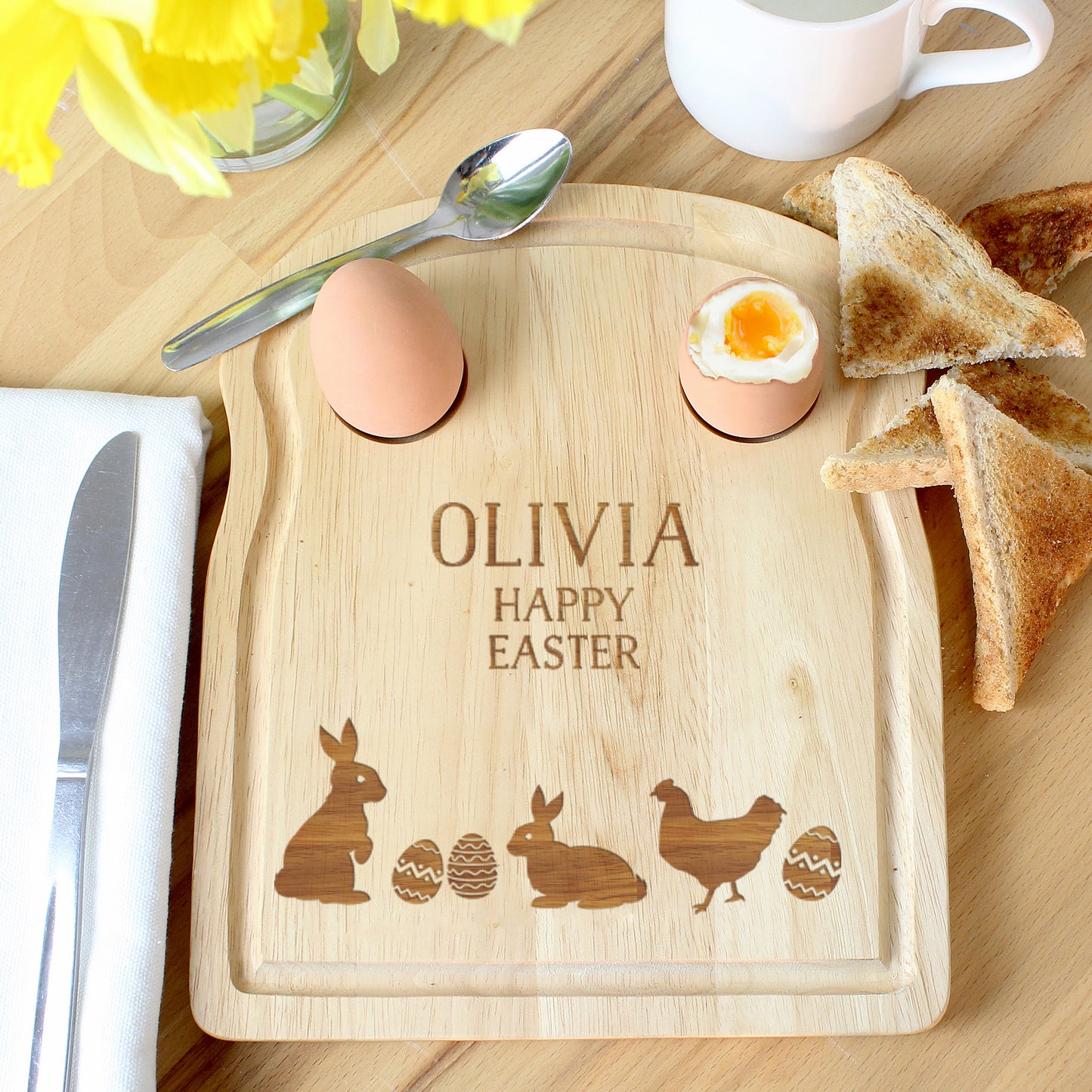 Personalised wooden easter board