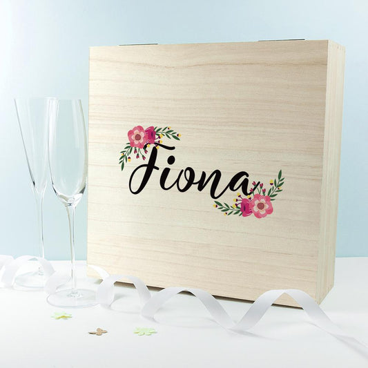 Floral Design Personalised Bridesmaid Box-Personalised Gift By Sweetlea Gifts