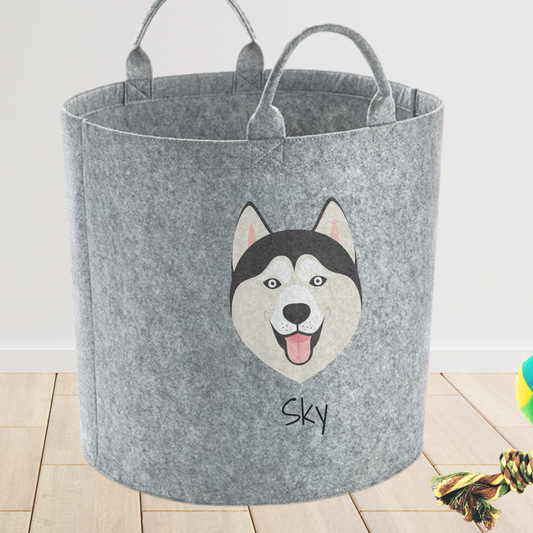 Personalised Husky dog toy storage bag - pet accessories by Sweetlea Gifts