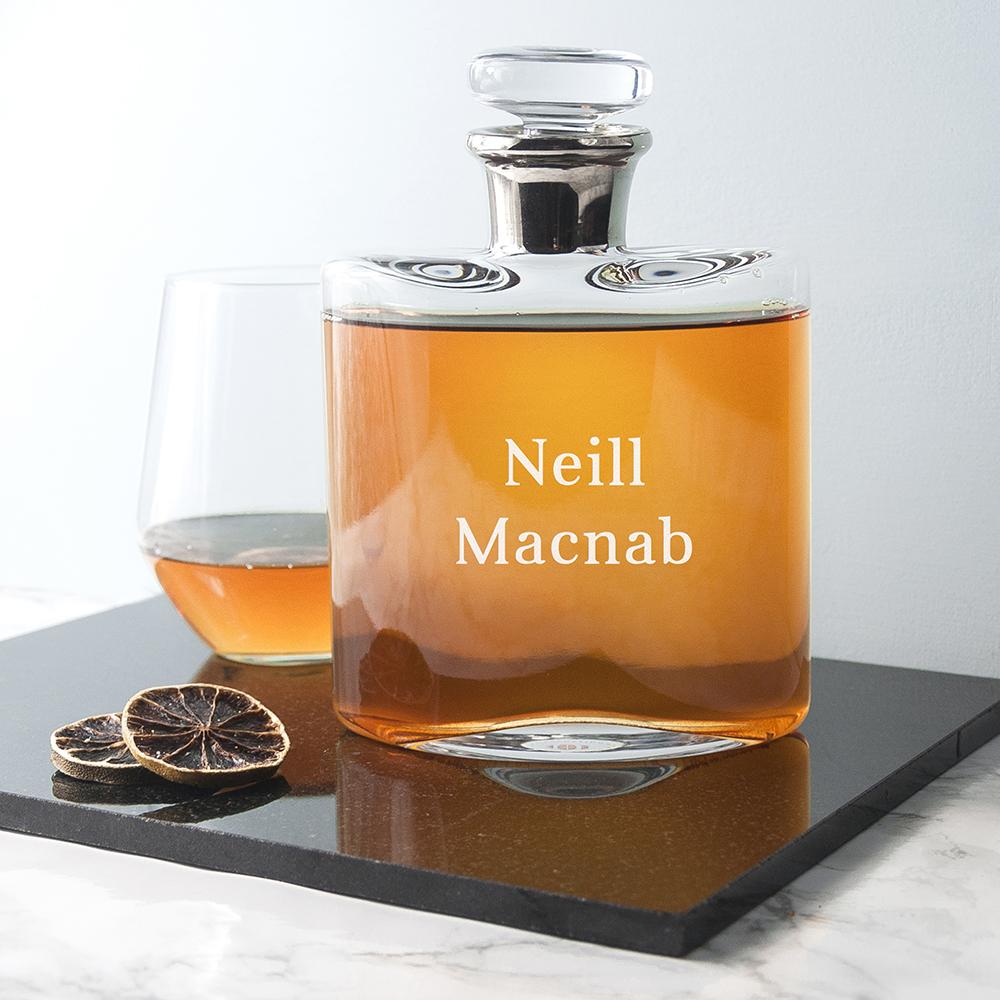 LSA Personalised Platinum Necked Decanter-Personalised Gift By Sweetlea Gifts