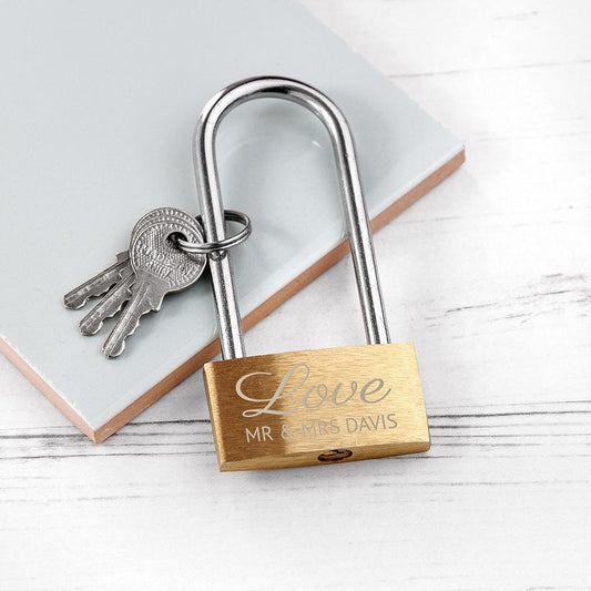 Lovers' Personalised Padlock-Personalised Gift By Sweetlea Gifts