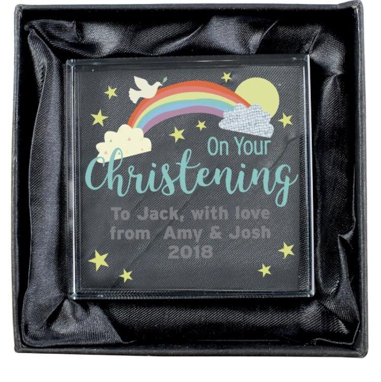 On Your Christening Personalised Crystal Token-Personalised Gift By Sweetlea Gifts