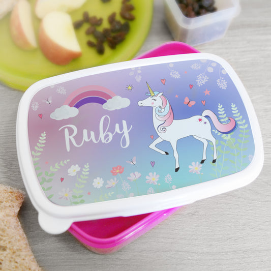 Unicorn Name Only Pink Lunch Box