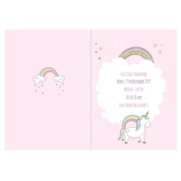 Personalised Baby Unicorn Card-Personalised Gift By Sweetlea Gifts