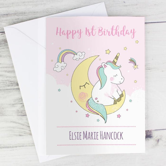 Personalised Baby Unicorn Card-Personalised Gift By Sweetlea Gifts