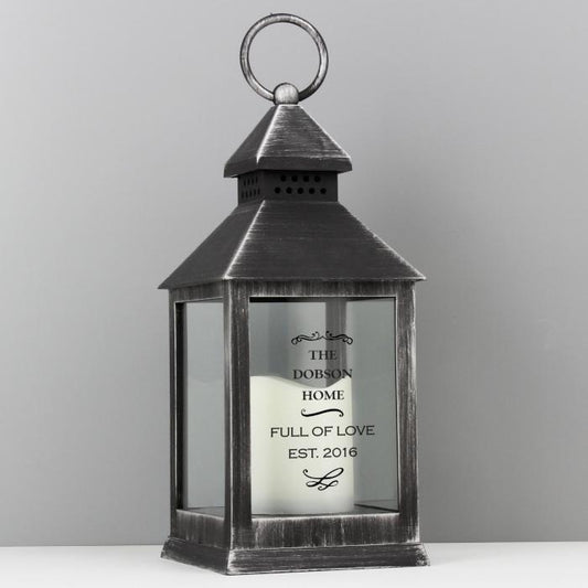 Personalised Black Lantern-Personalised Gift By Sweetlea Gifts