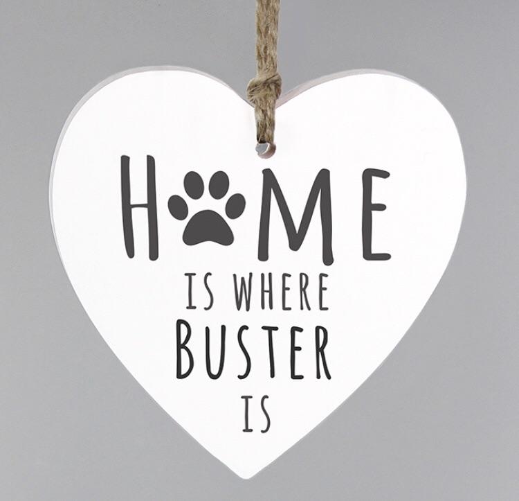 Personalised 'Home is Where' Pet Wooden Heart Decoration-Personalised Gift By Sweetlea Gifts