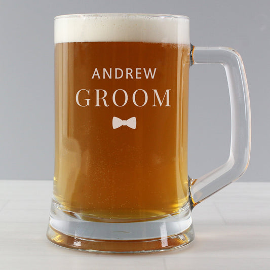Personalised engraved Groom Pint Stern Tankard By Sweetlea Gifts