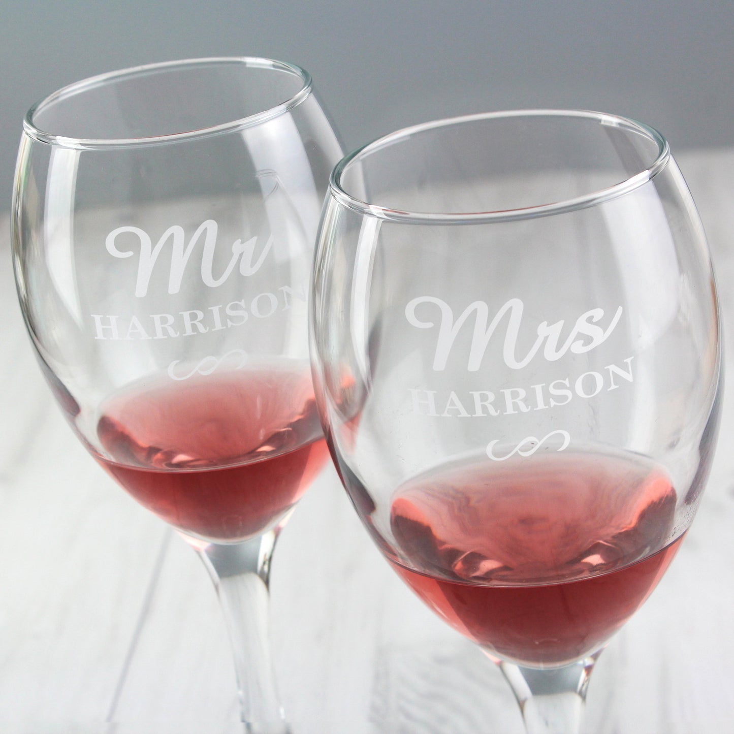 Personalised Mr & Mrs Wine Glass Set-Personalised Gift By Sweetlea Gifts