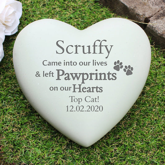 Resin Heart Shape Personalised Pet memorial By Sweetlea Gifts