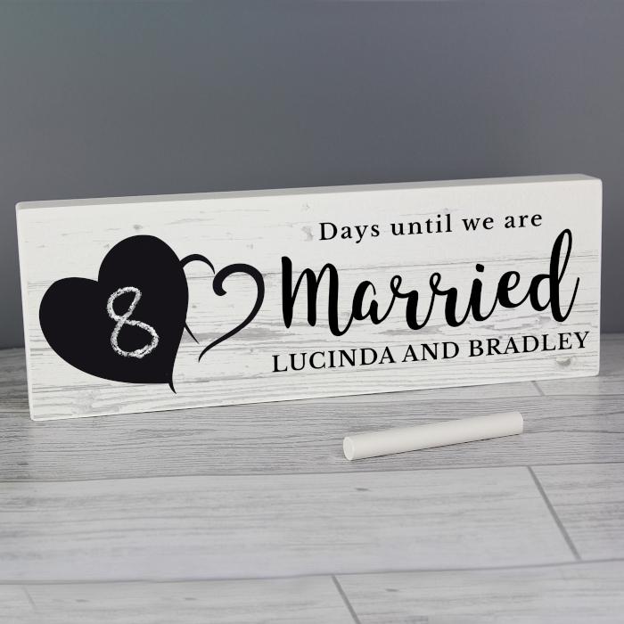 Rustic Chalk Countdown Sign-Personalised Gift By Sweetlea Gifts