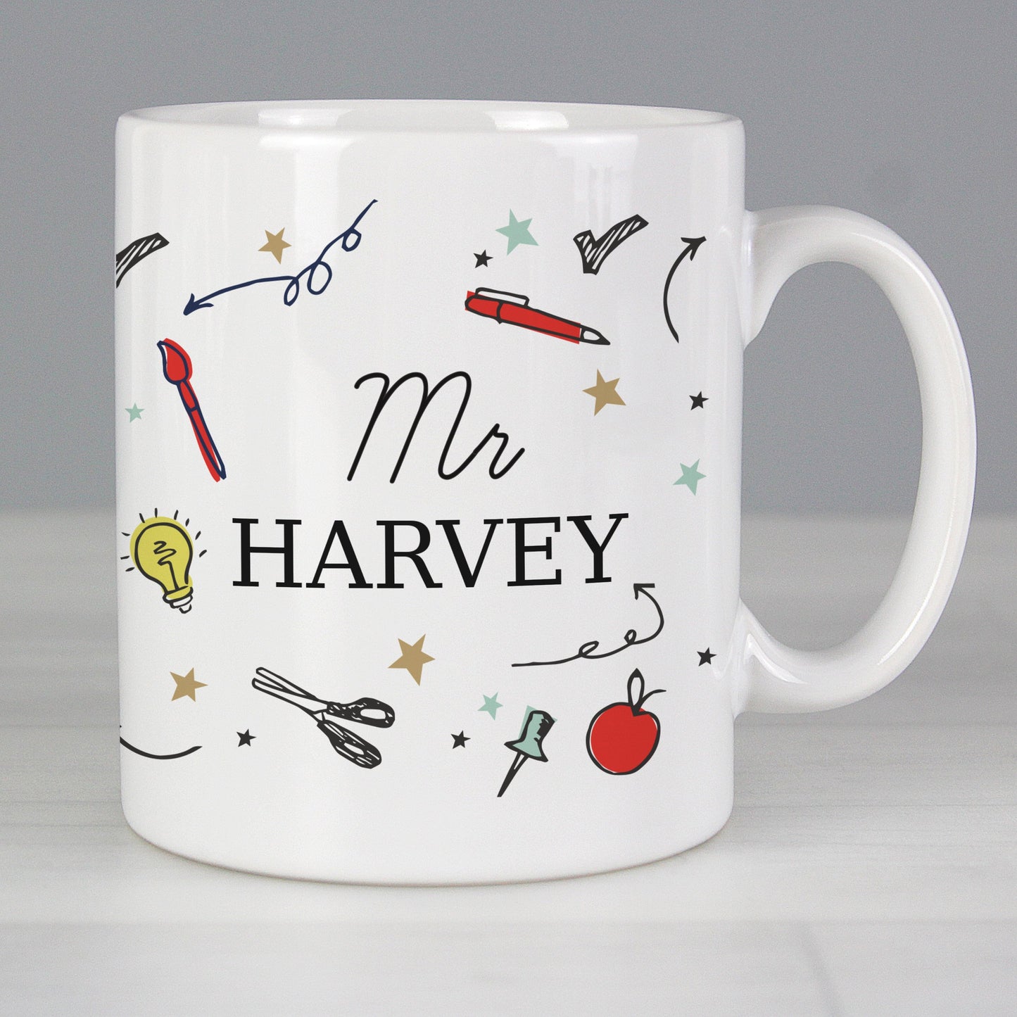colourful personalised school teachers mug By Sweetlea Gifts