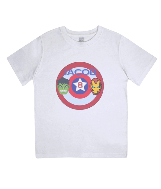Superhero Avengers inspired Birthday T-shirt-Personalised Gift By Sweetlea Gifts